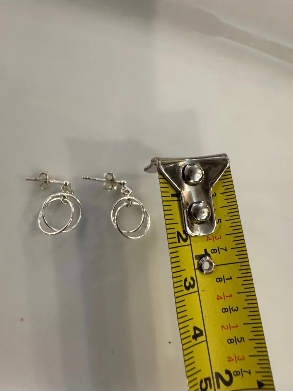 Sterling Silver Double Hoop Stud Earrings